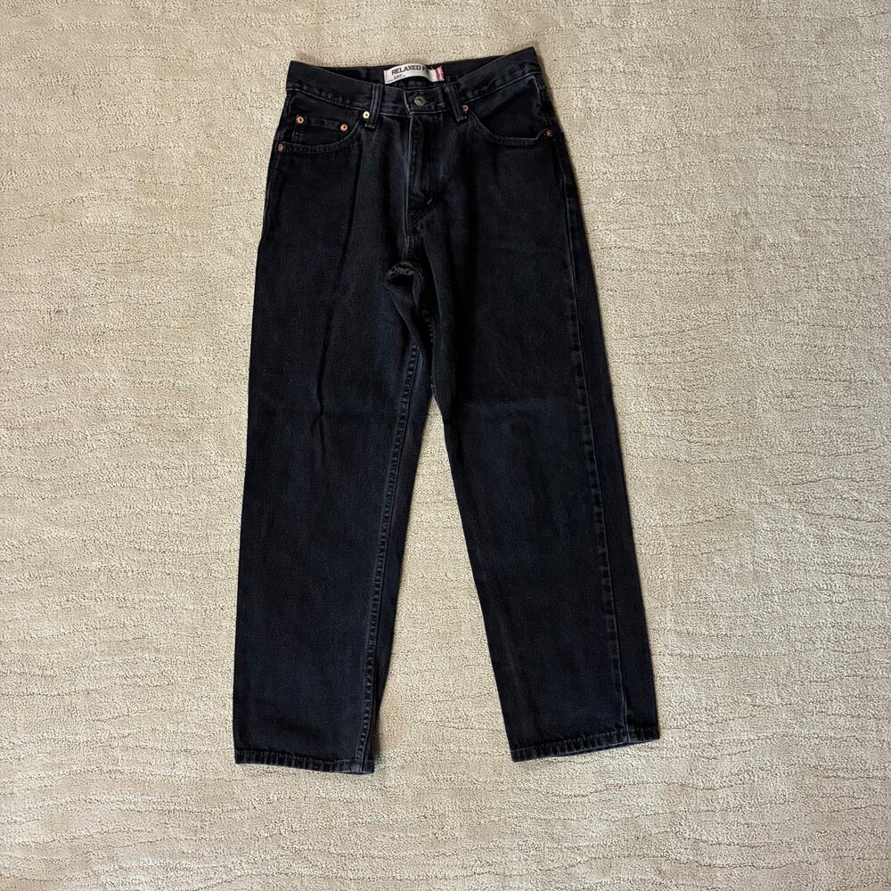 Vintage Y2K Levi's 550 Men 30x30 Black Denim Relaxed Straight Jeans Retro Skater
